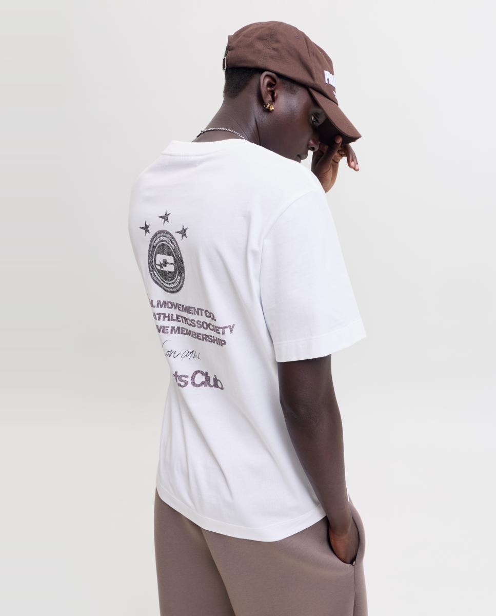 T-shirt para Homem de Manga Curta e Estampado Traseiro Branco-3
