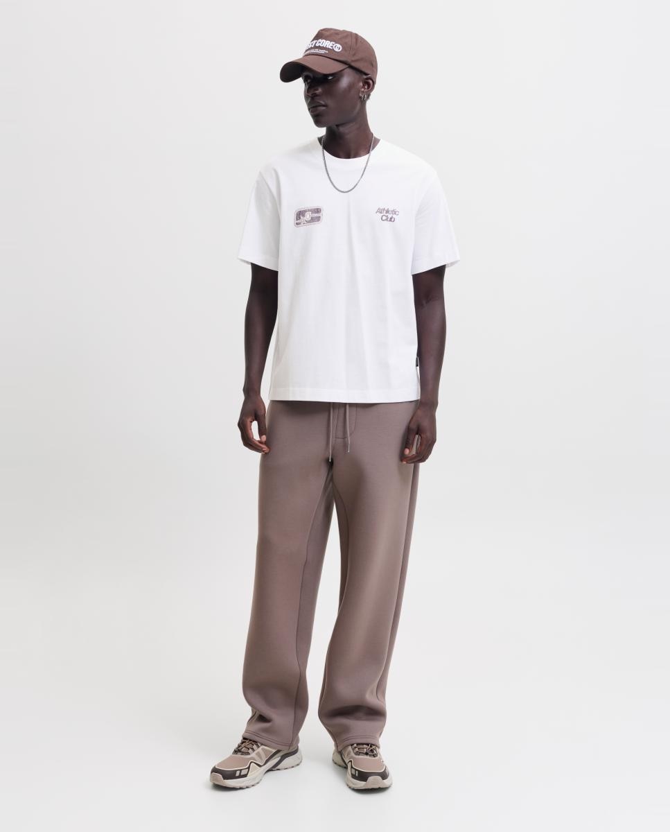 T-shirt para Homem de Manga Curta e Estampado Traseiro Branco-6