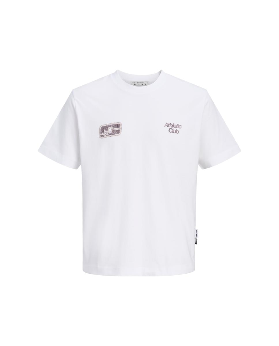 T-shirt para Homem de Manga Curta e Estampado Traseiro Branco-4