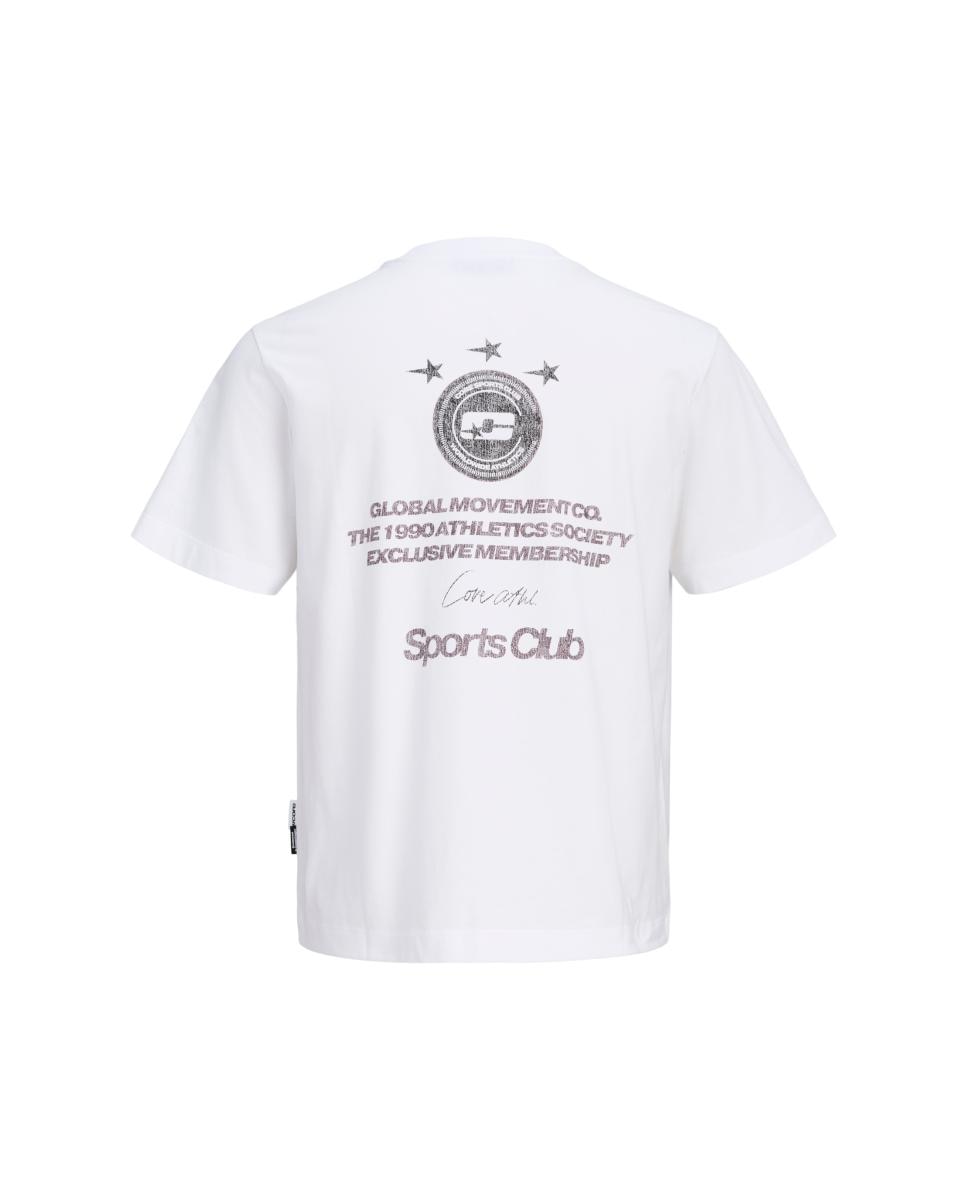 T-shirt para Homem de Manga Curta e Estampado Traseiro Branco-5