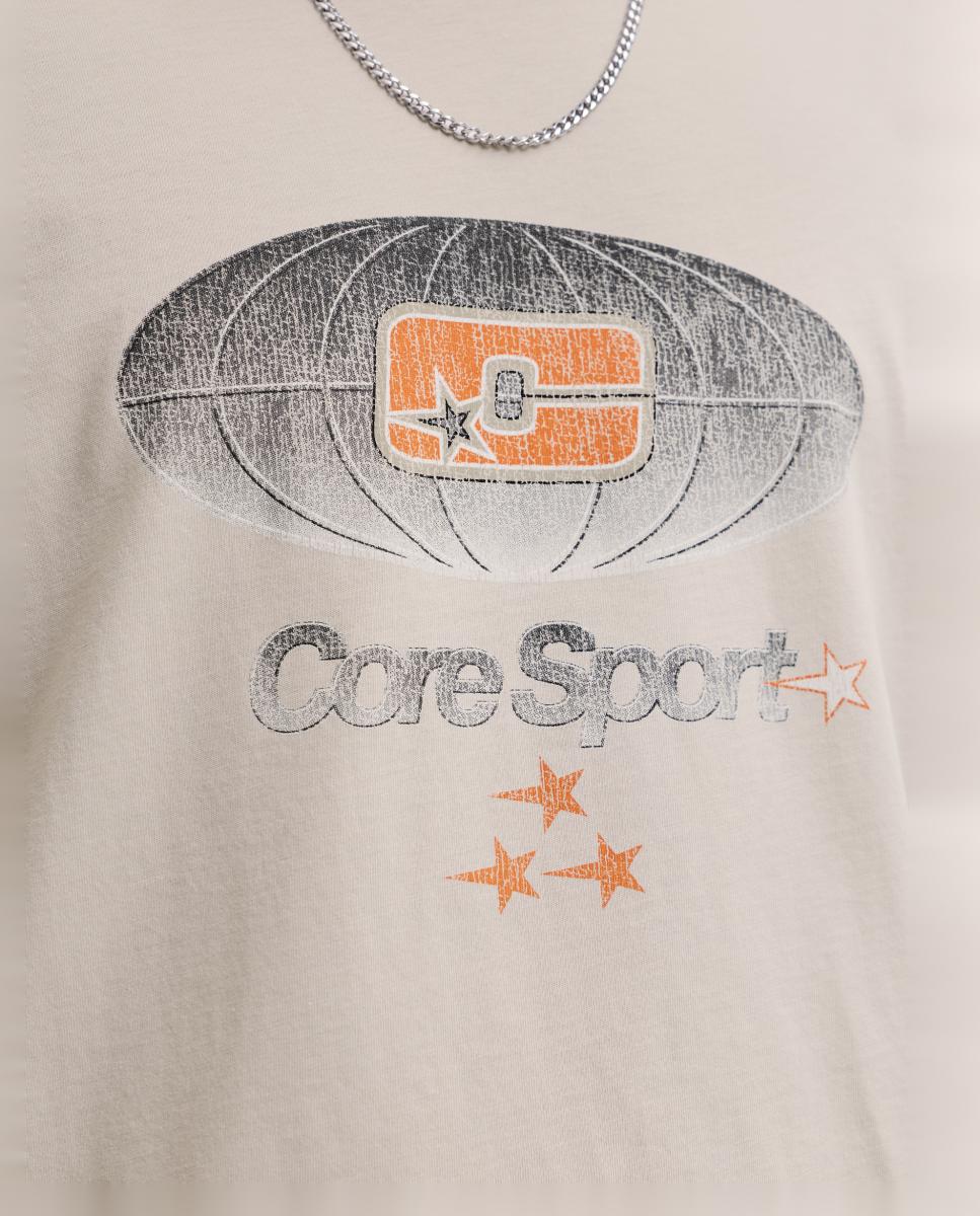 T-shirt de Manga Curta Creme-4