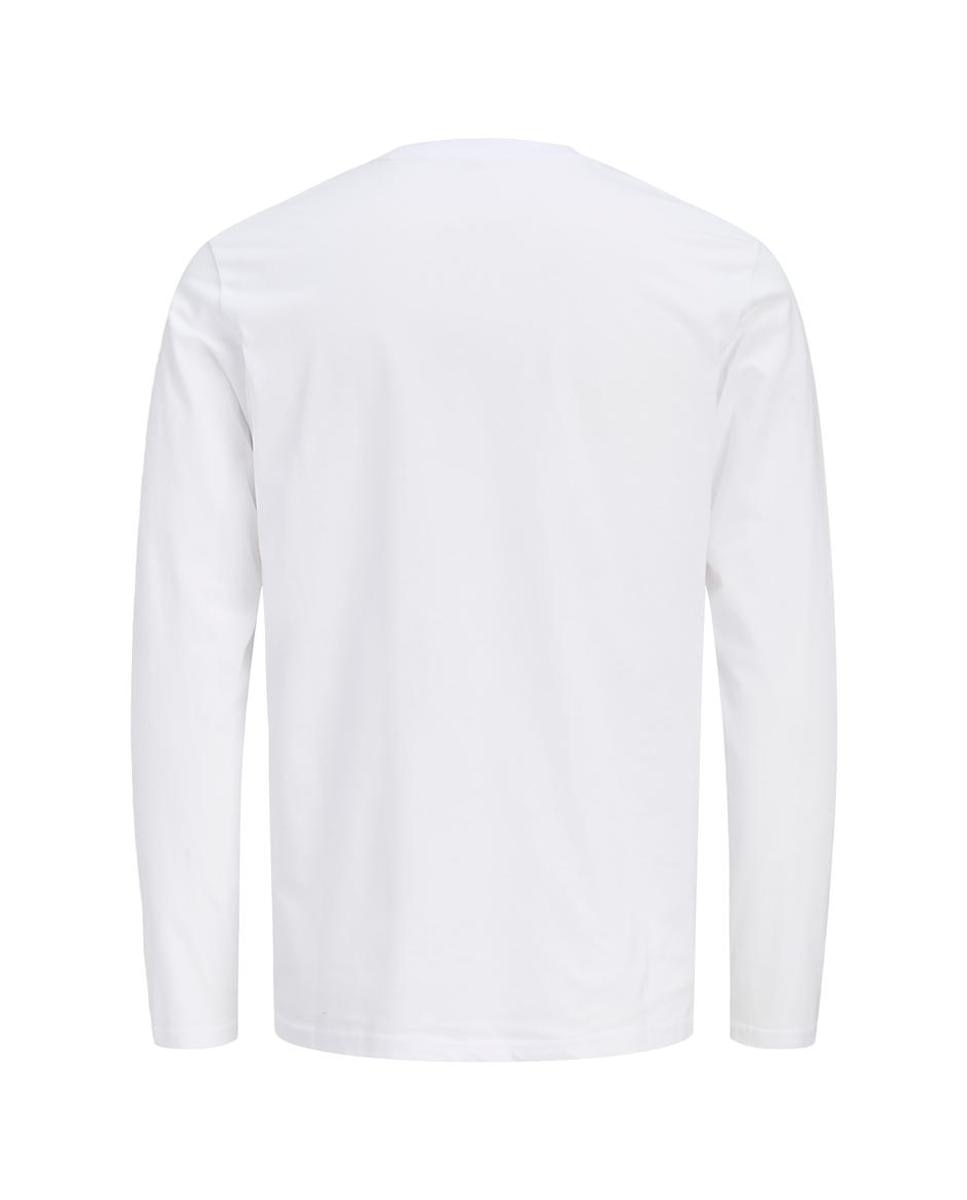 Camiseta de hombre de manga larga con cuello redondo - Jack & Jones - Blanco Blanco-2