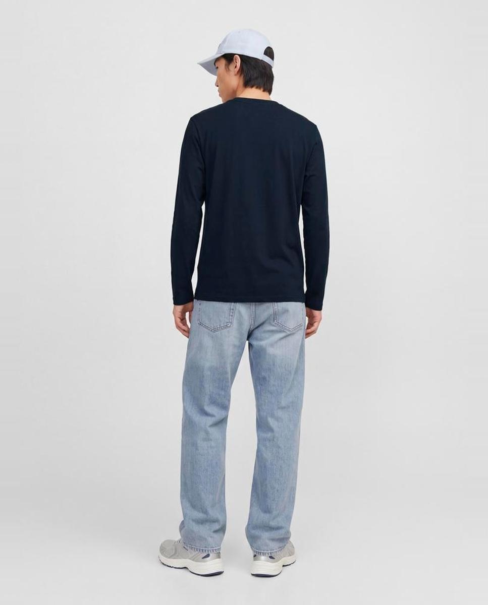 Camiseta de hombre de manga larga con cuello redondo - Jack & Jones - Azul marino Azul marino-2