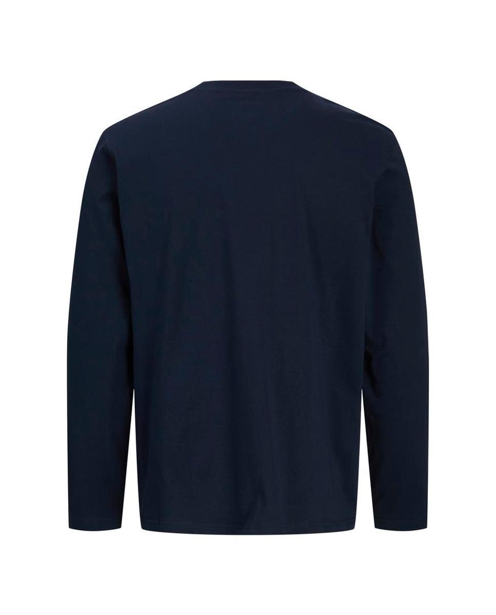 Camiseta de hombre de manga larga con cuello redondo - Jack & Jones - Azul marino Azul marino-5