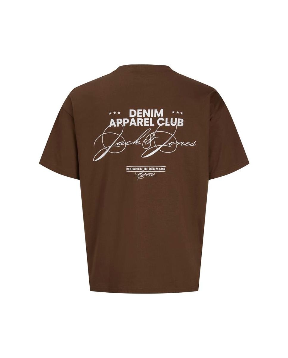 Camiseta de hombre de manga corta con print trasero - Jack & Jones - Marrón Marrón-2