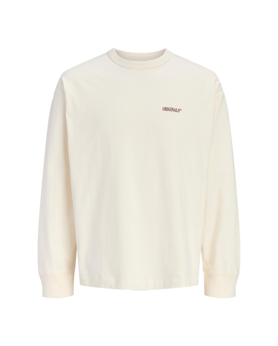 Camiseta de hombre de manga larga con print trasero - Jack & Jones - Crudo Crudo-4