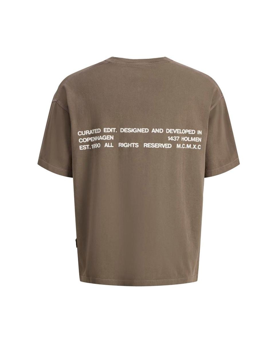 Camiseta de hombre de manga corta con print trasero - Jack & Jones - Gris Gris-2