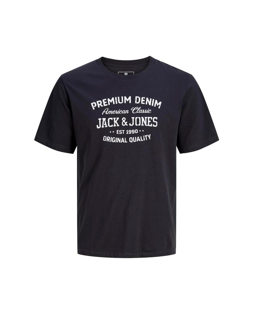 Camiseta de hombre de manga corta con logo - Jack & Jones - Azul marino Azul marino-1
