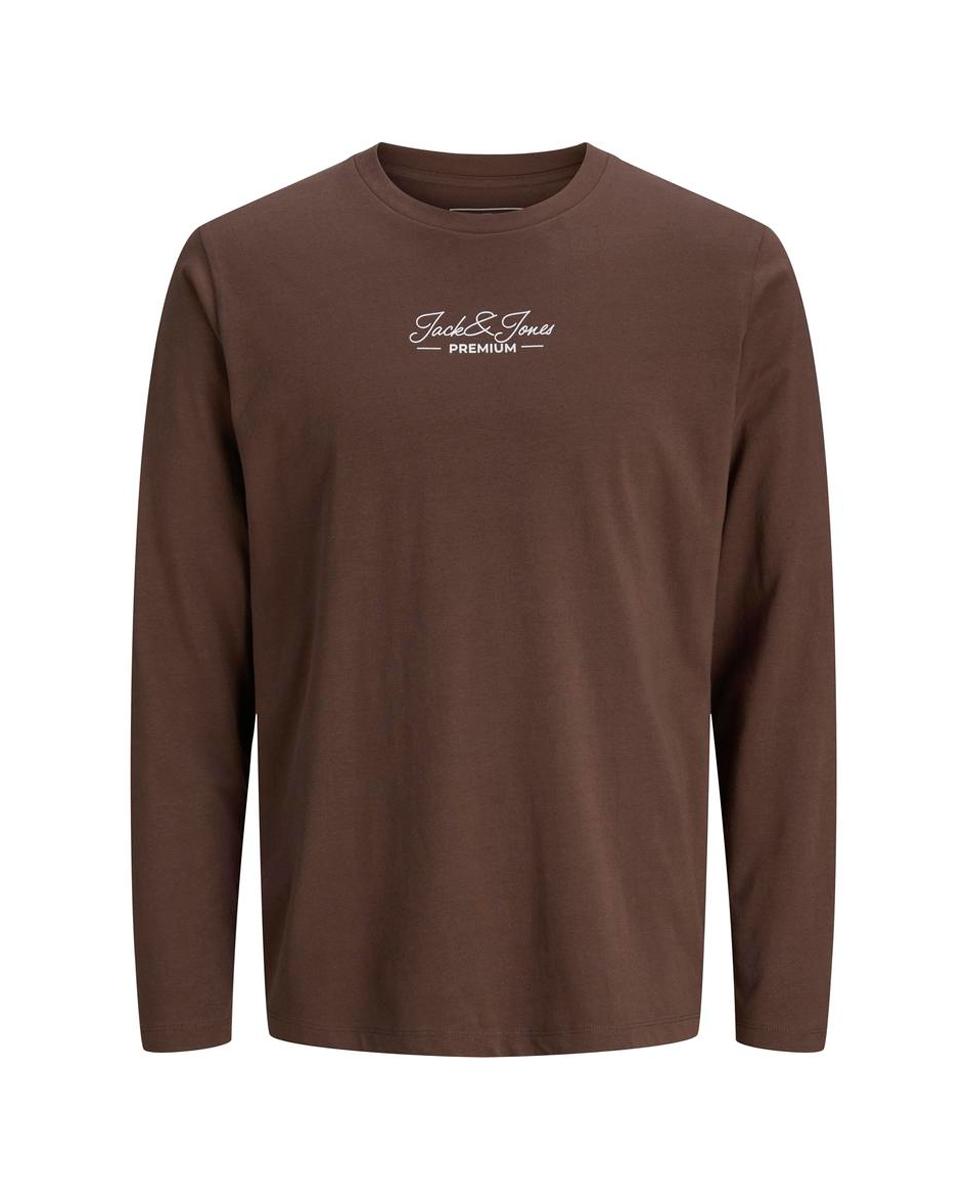 Camiseta de hombre de manga larga con logo - Jack & Jones - Marrón Marrón-1