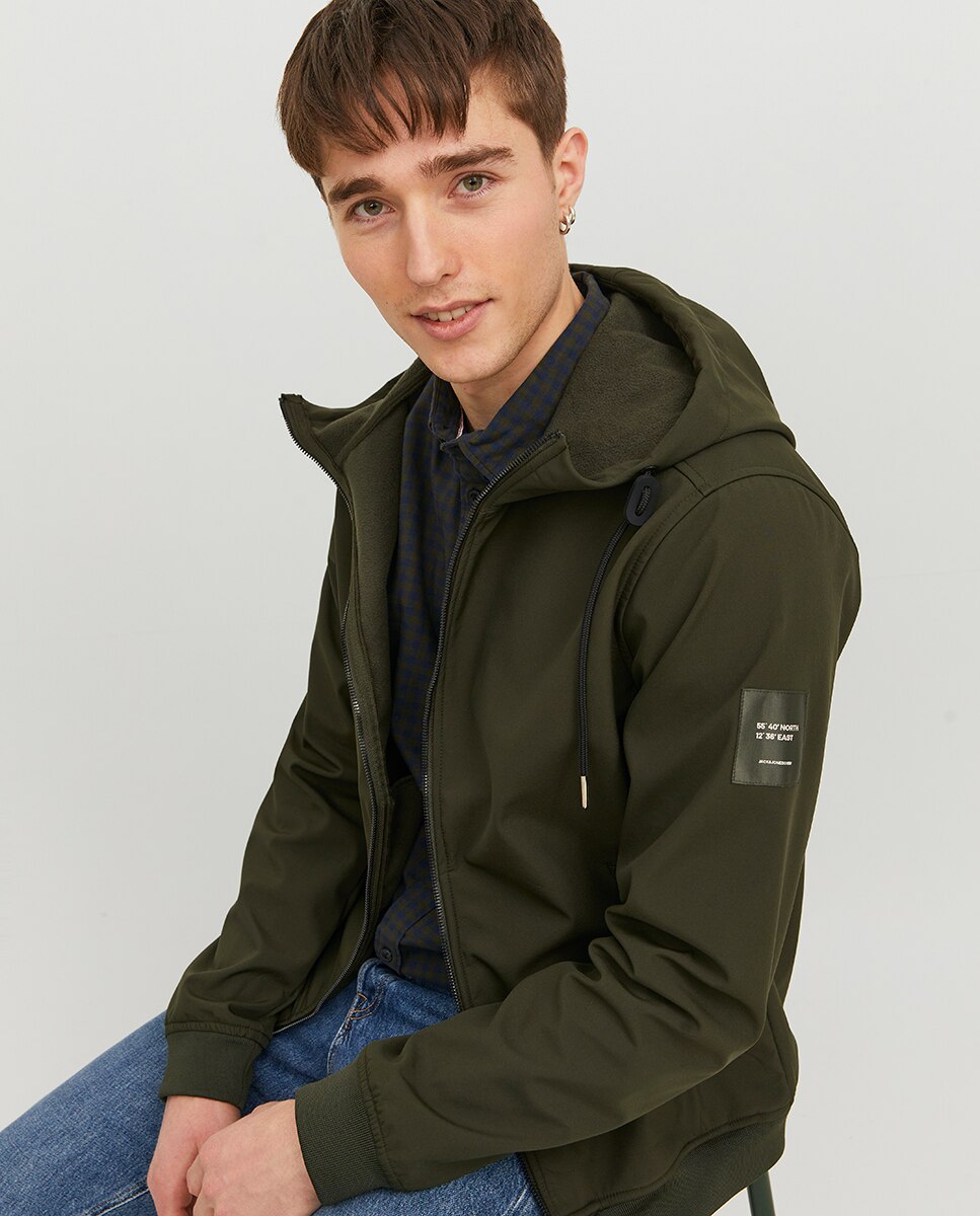 Imagen 3 de Chaqueta ligera softshell de hombre - Jack & Jones - Verde oscuro Verde oscuro