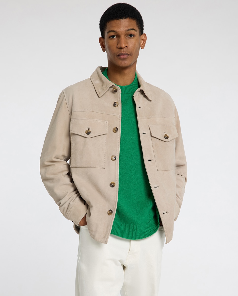 Camisola de Malha com Gola Redonda Verde-4