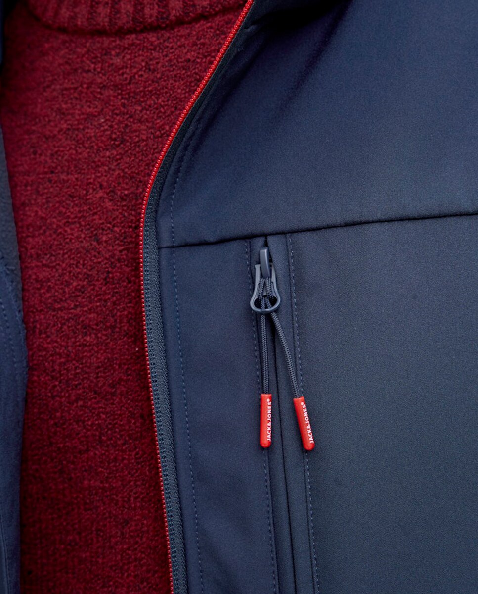 Imagen 5 de Chaqueta ligera softshell de hombre con capucha - Jack & Jones - Azul marino Azul marino