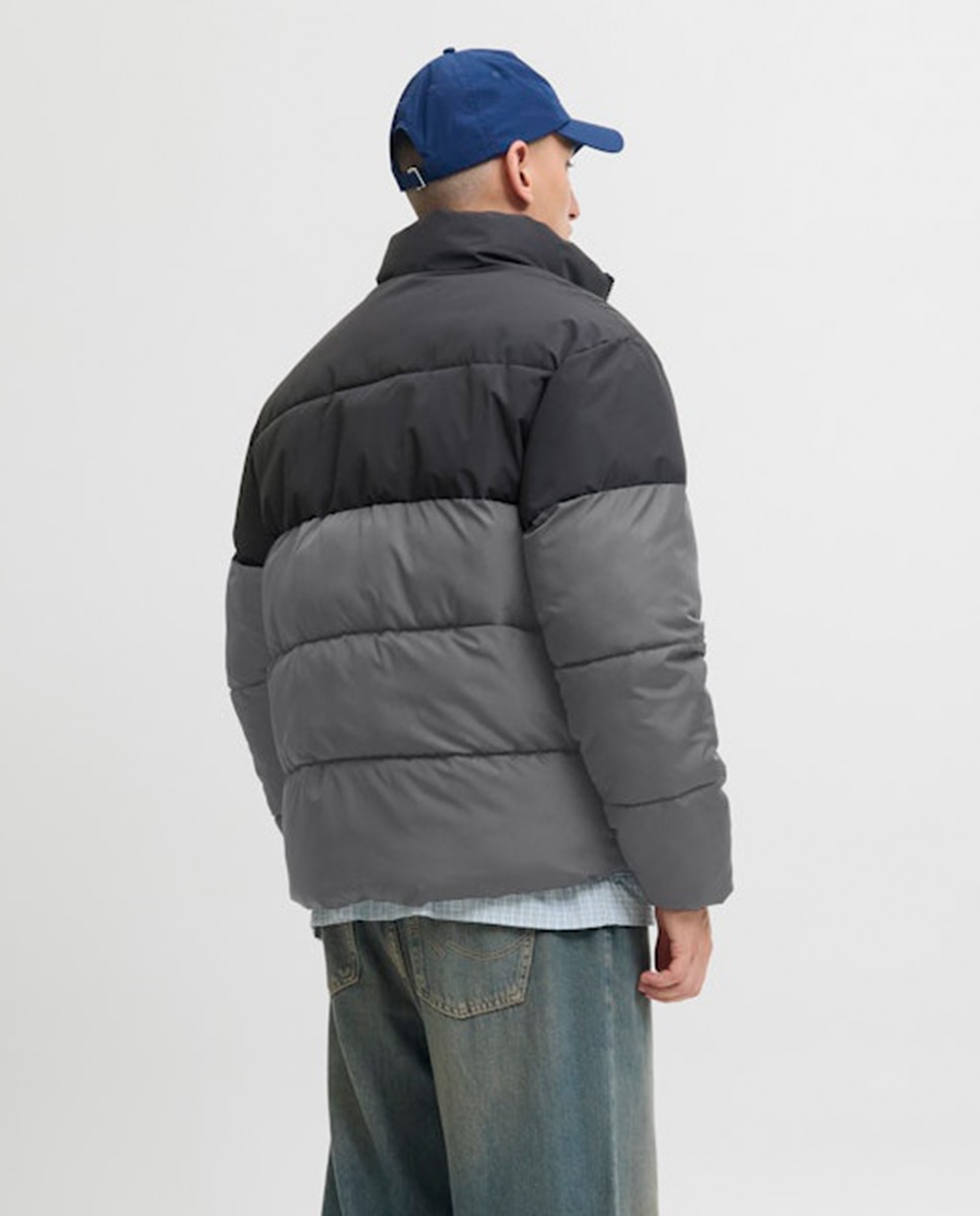 Chaqueta acolchada de hombre cuello alto - Jack & Jones - Gris Gris-2