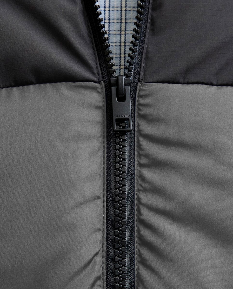 Chaqueta acolchada de hombre cuello alto - Jack & Jones - Gris Gris-4