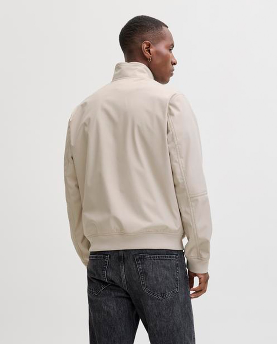 Blusão Softshell com Forro Polar no Interior Creme-2