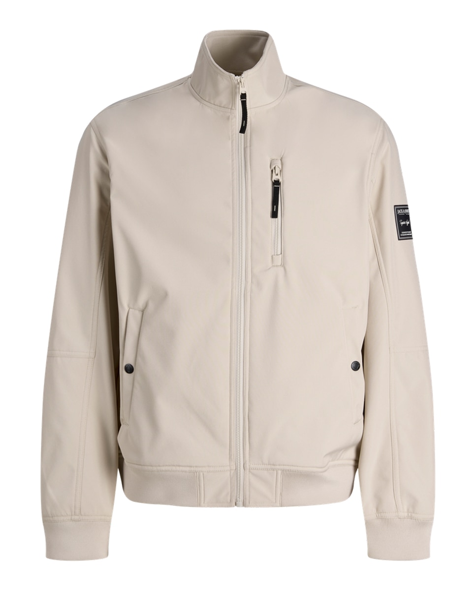 Blusão Softshell com Forro Polar no Interior Creme-6