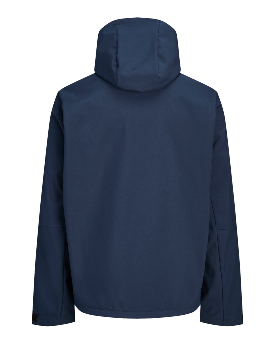 Casaco Softshell com Capuz e Bolso Azul-marinho-7