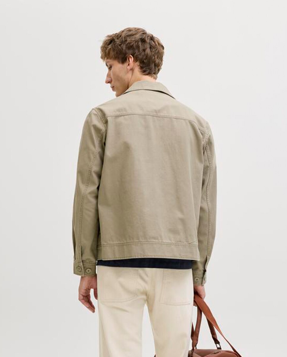 Blusão com Colarinho de Camisa e Bolsos à Frente Castanho-claro-2