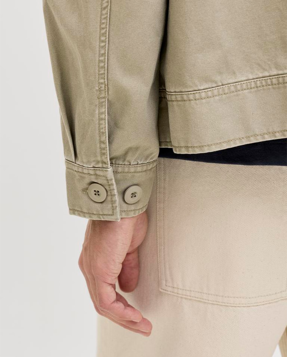 Blusão com Colarinho de Camisa e Bolsos à Frente Castanho-claro-5