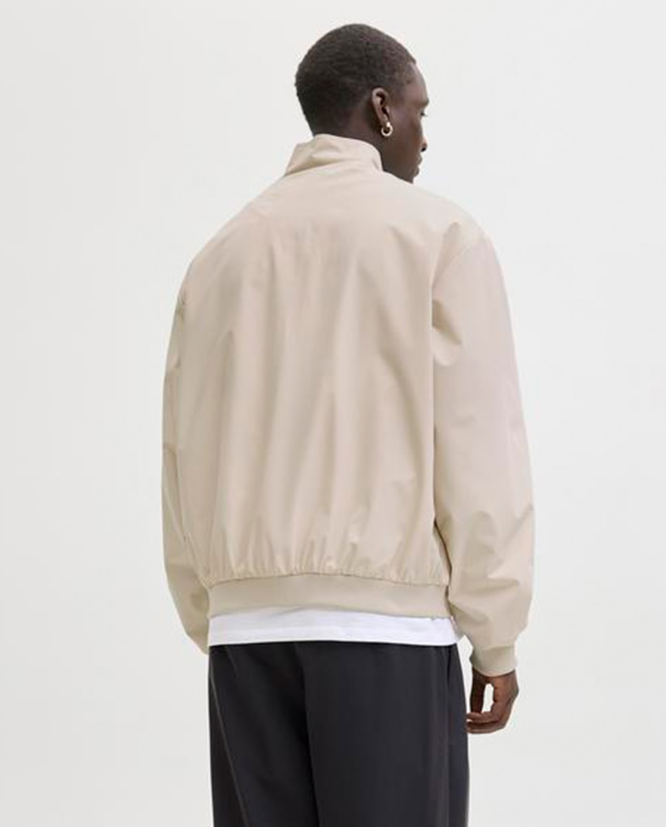 Blusão Bomber Liso com Fecho de Correr Creme-2