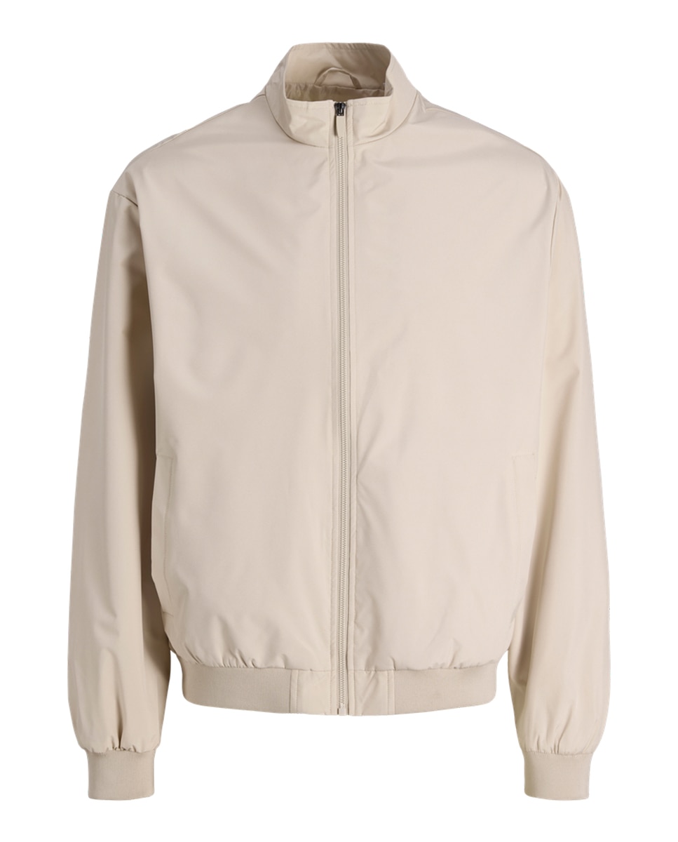 Blusão Bomber Liso com Fecho de Correr Creme-6