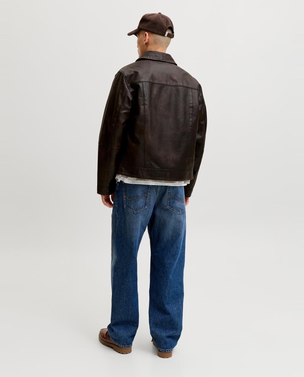 Cazadora de piel de hombre - Jack & Jones - Marrón Marrón-2