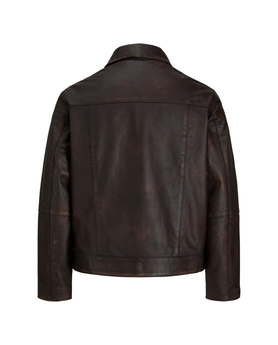 Cazadora de piel de hombre - Jack & Jones - Marrón Marrón-7