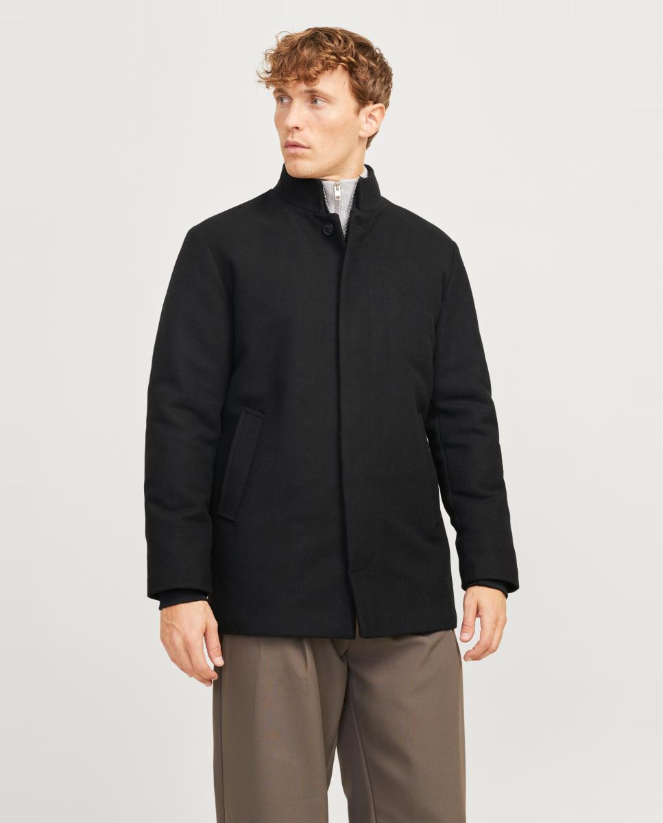 Abrigo de paño de hombre con mezcla de lana - Jack & Jones - Negro Negro-1