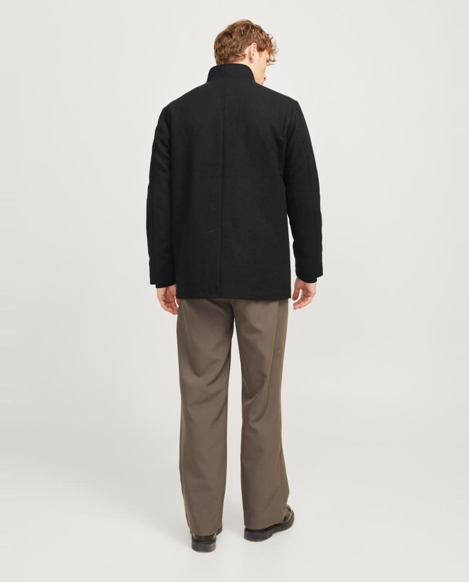 Abrigo de paño de hombre con mezcla de lana - Jack & Jones - Negro Negro-2