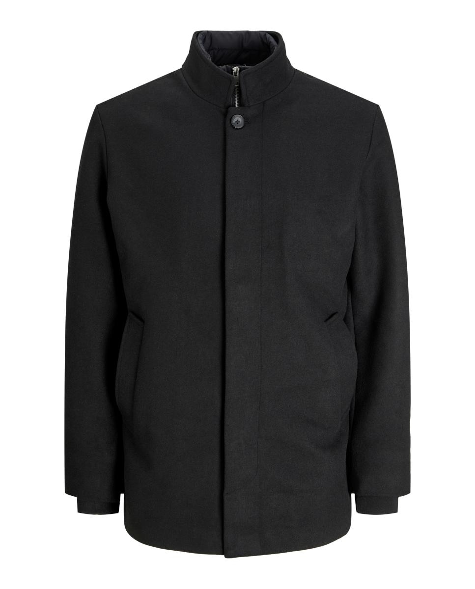 Abrigo de paño de hombre con mezcla de lana - Jack & Jones - Negro Negro-6