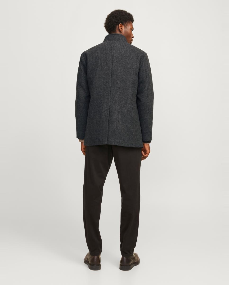 Abrigo de paño de hombre con mezcla de lana - Jack & Jones - Gris oscuro Gris oscuro-2