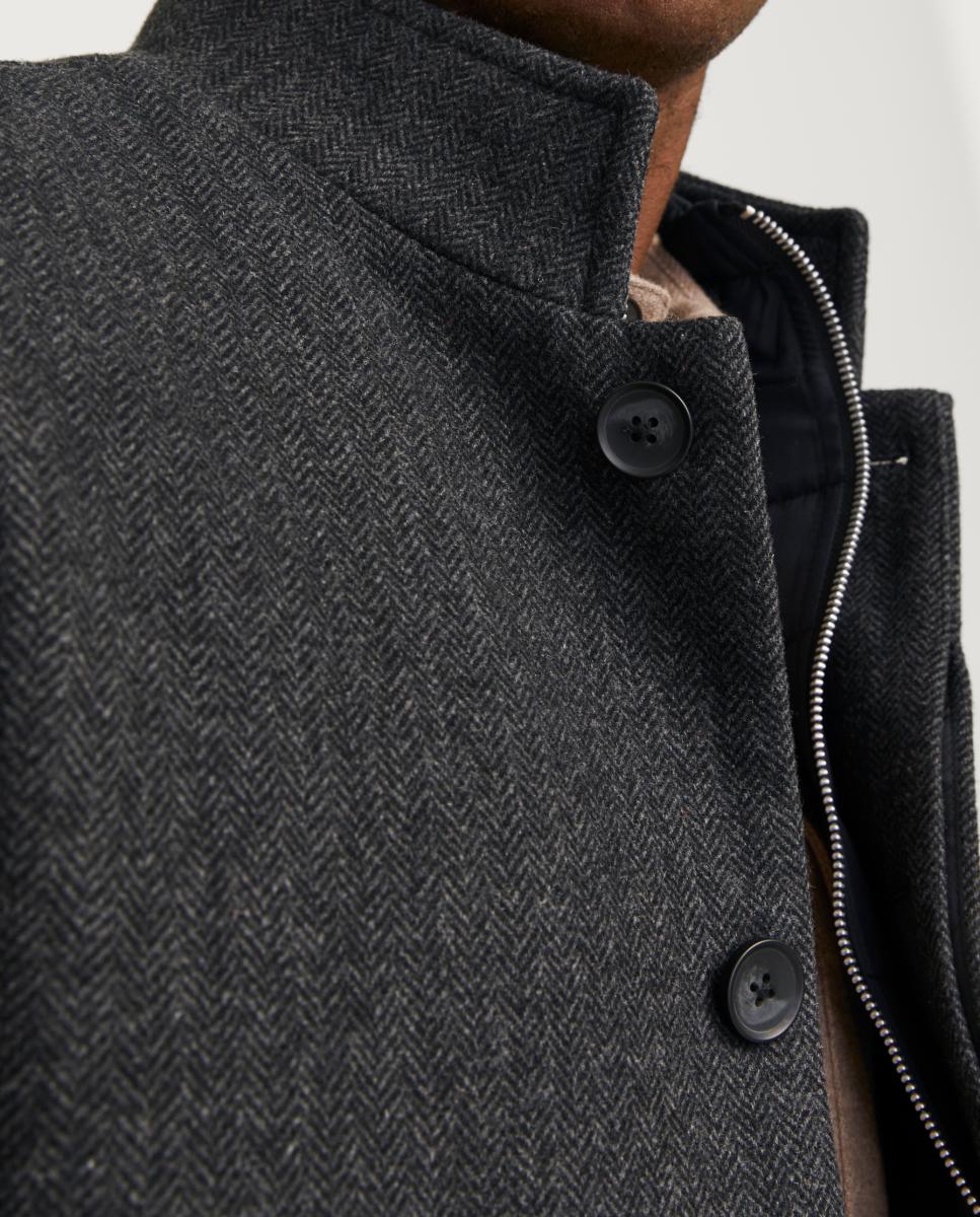 Abrigo de paño de hombre con mezcla de lana - Jack & Jones - Gris oscuro Gris oscuro-5
