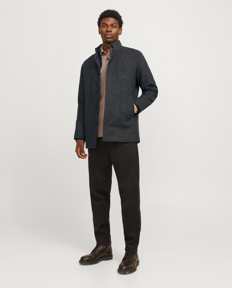 Abrigo de paño de hombre con mezcla de lana - Jack & Jones - Gris oscuro Gris oscuro-7