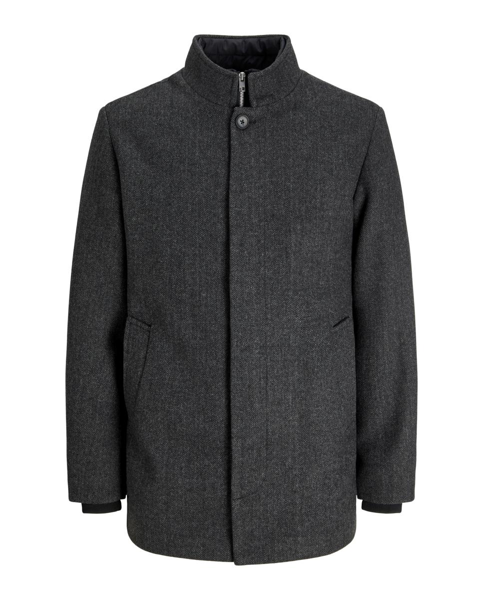 Abrigo de paño de hombre con mezcla de lana - Jack & Jones - Gris oscuro Gris oscuro-6
