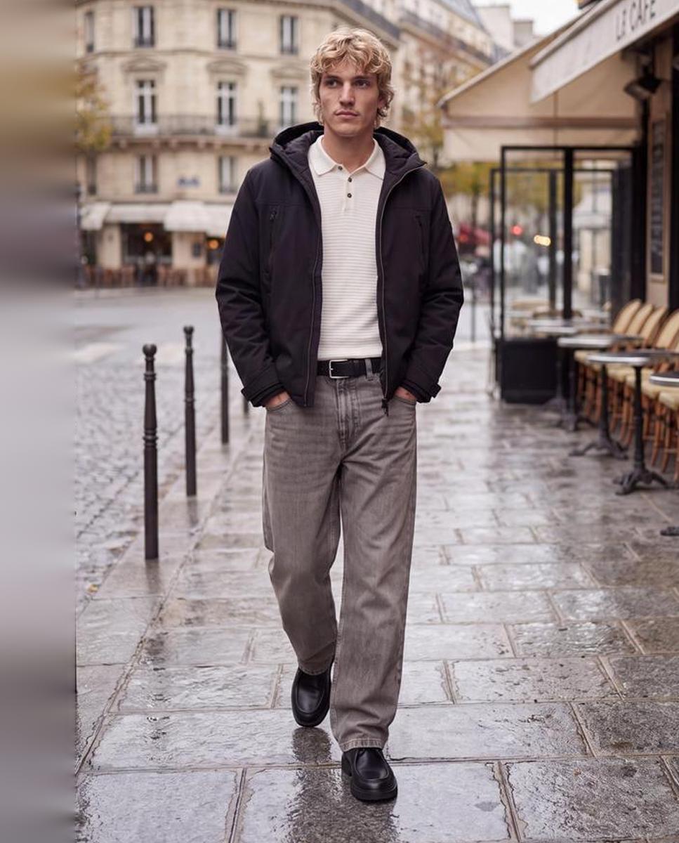 Casaco Softshell de Homem com Capuz Preto-4