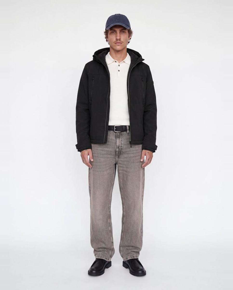 Casaco Softshell de Homem com Capuz Preto-7