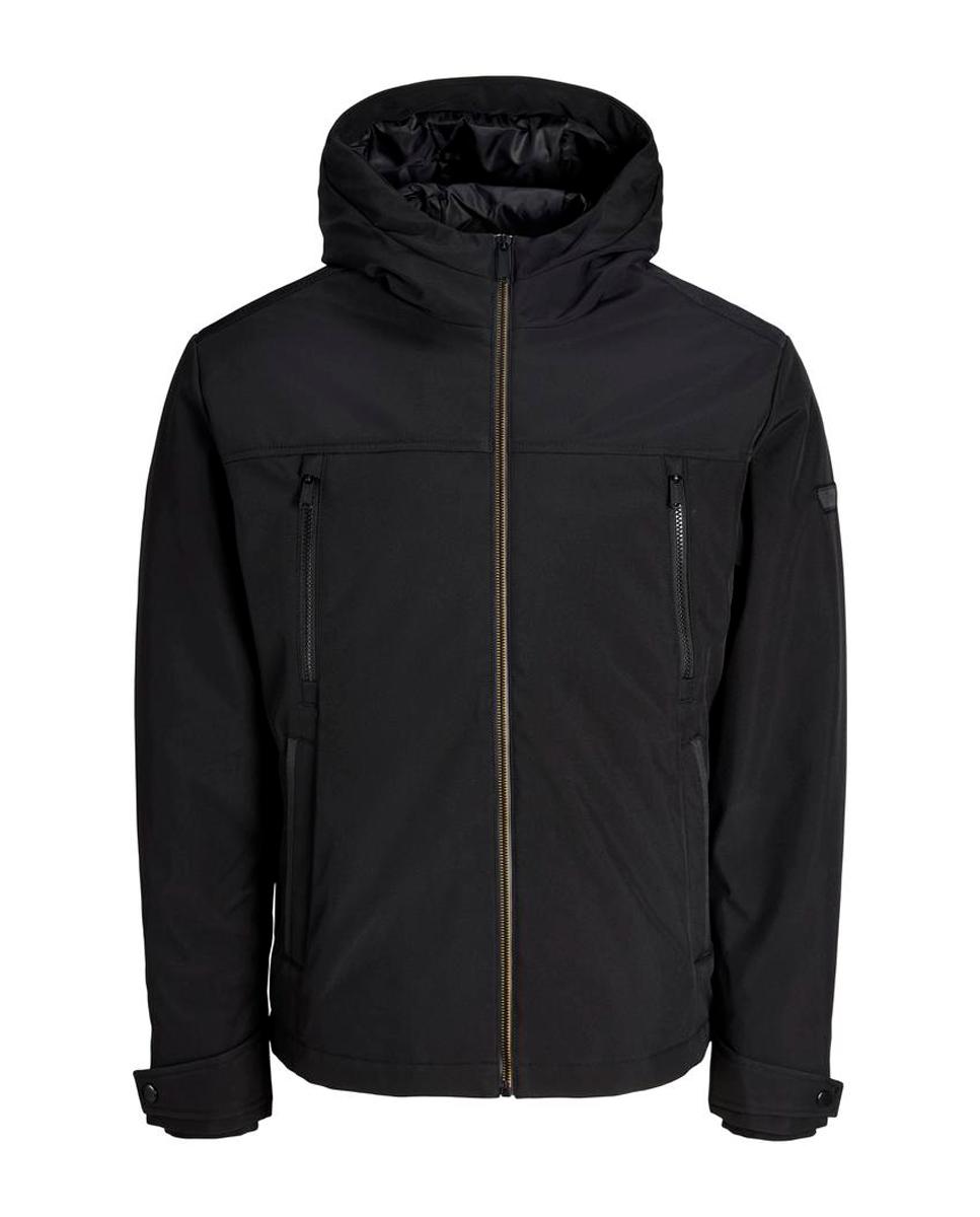 Casaco Softshell de Homem com Capuz Preto-5