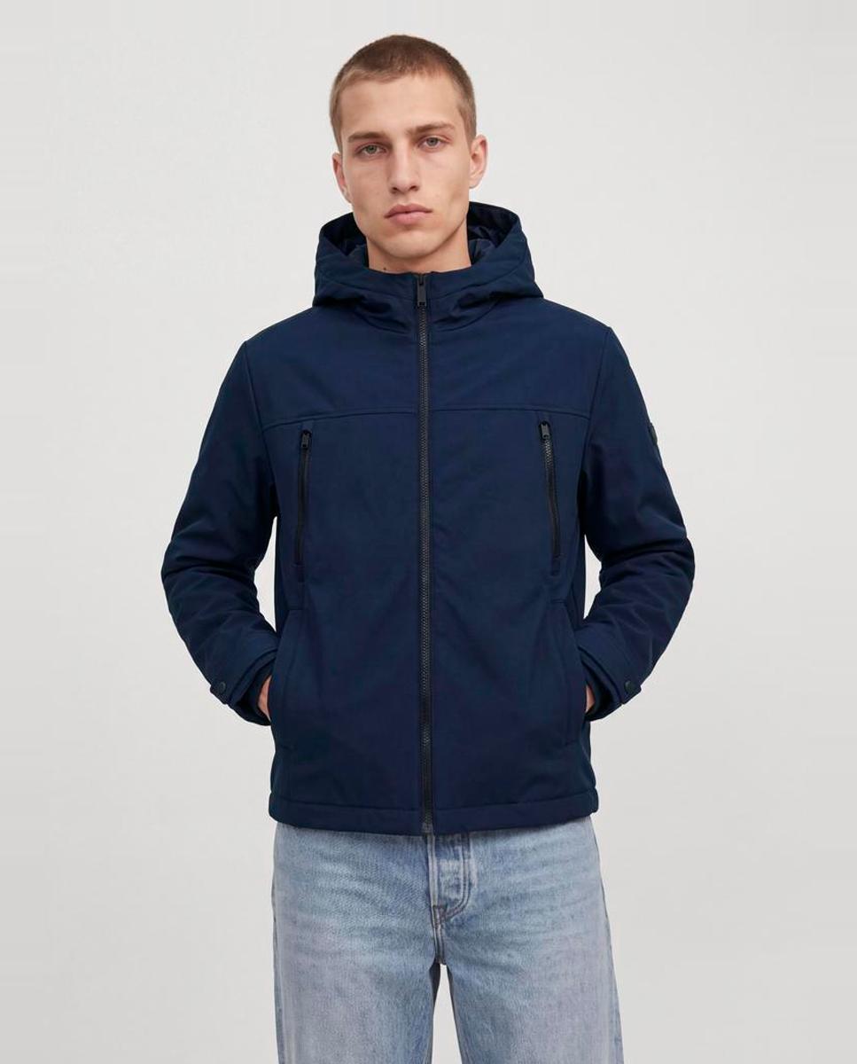 Chaqueta softshell de hombre con capucha - Jack & Jones - Azul marino Azul marino-1