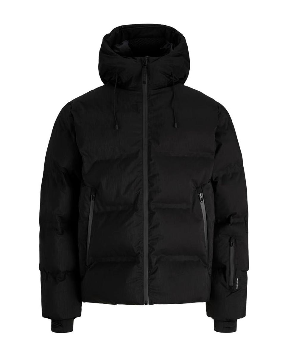 Chaqueta impermeable acolchada de hombre con capucha - Jack & Jones - Negro Negro-1