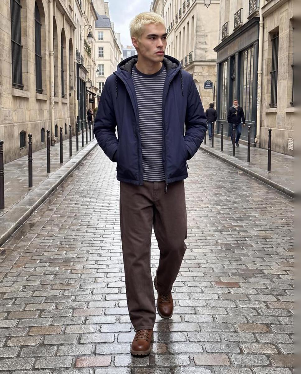 Imagen 4 de Chaqueta de hombre con capucha - Jack & Jones - Azul marino Azul marino