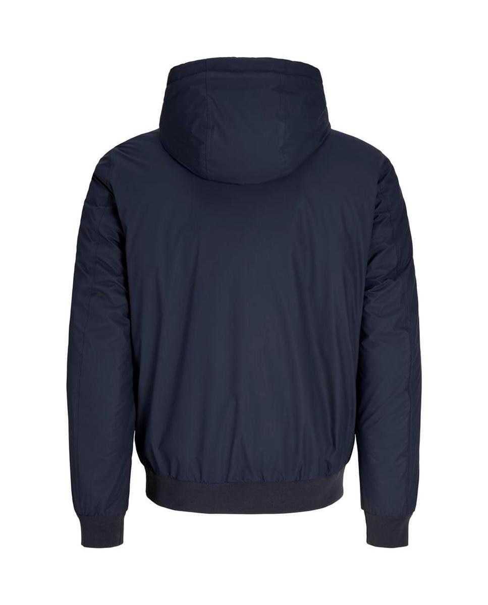 Cazadora bomber de hombre de efecto piel con capucha - Jack & Jones - Azul marino Azul marino-2