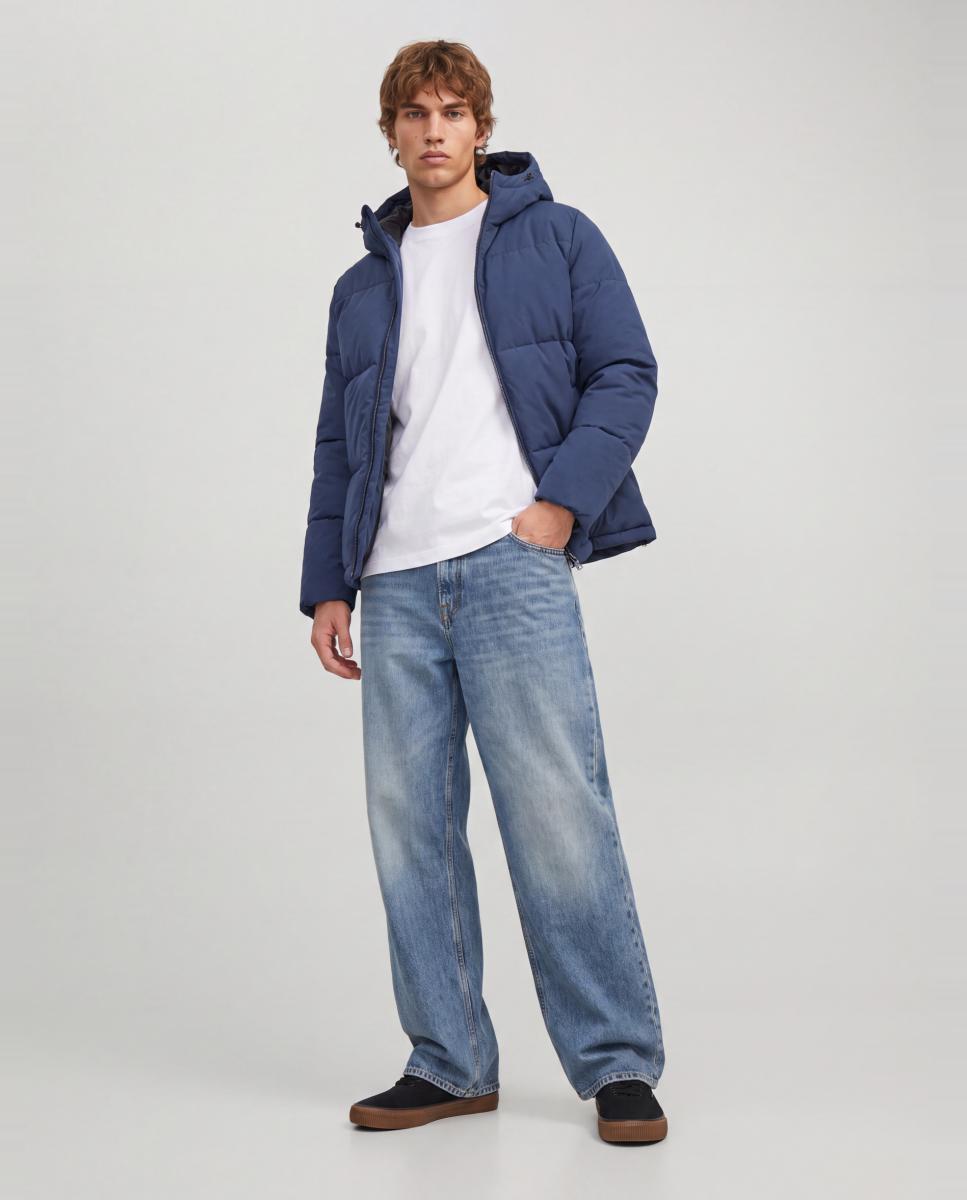 Chaqueta acolchada de hombre con capucha - Jack & Jones - Azul marino Azul marino-3