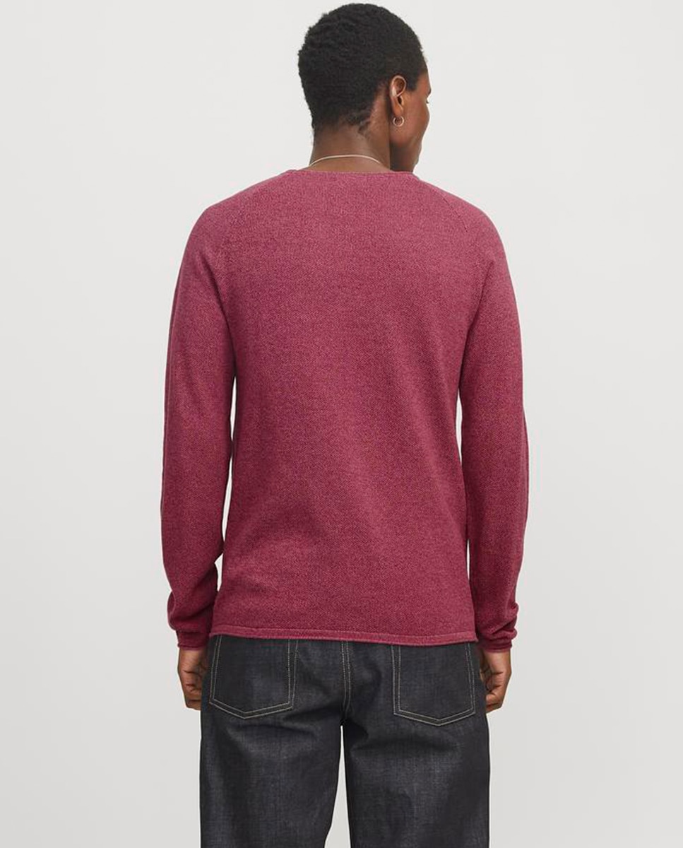 Camisola de malha cinzenta de homem com decote redondo Bordeaux-2