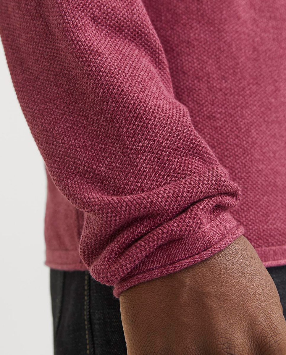 Camisola de malha cinzenta de homem com decote redondo Bordeaux-4