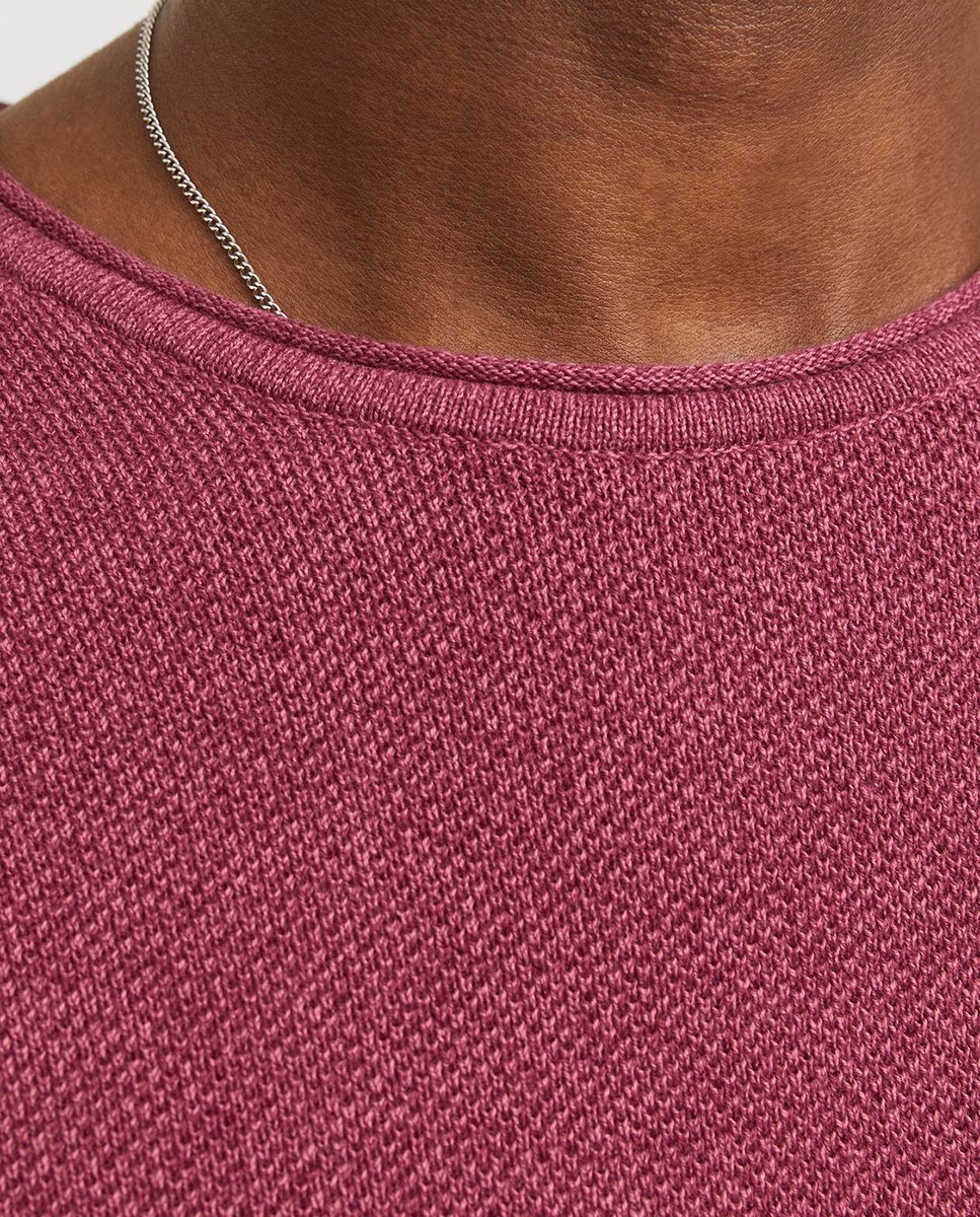 Camisola de malha cinzenta de homem com decote redondo Bordeaux-5