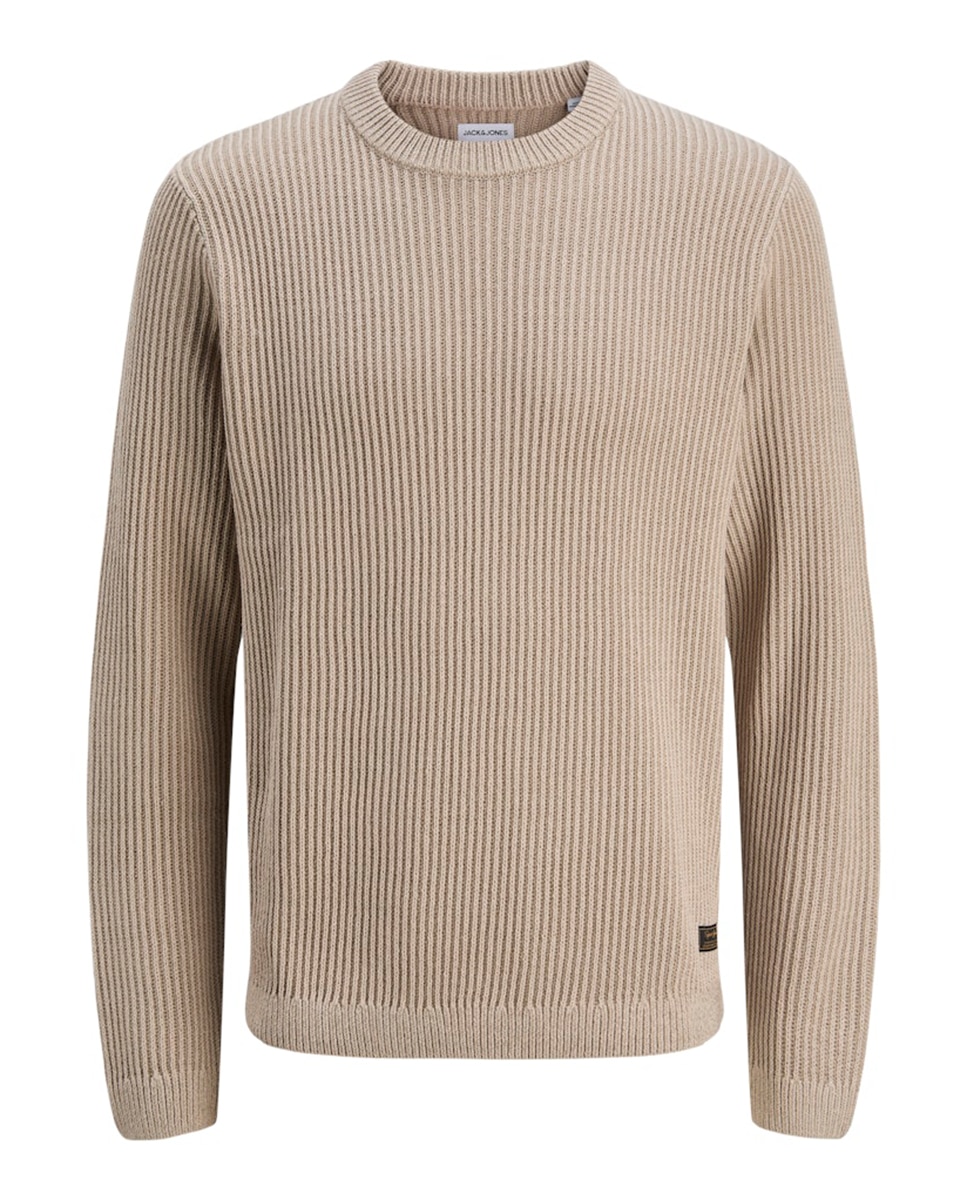 Camisola de Malha com Ponto Liso Creme-6