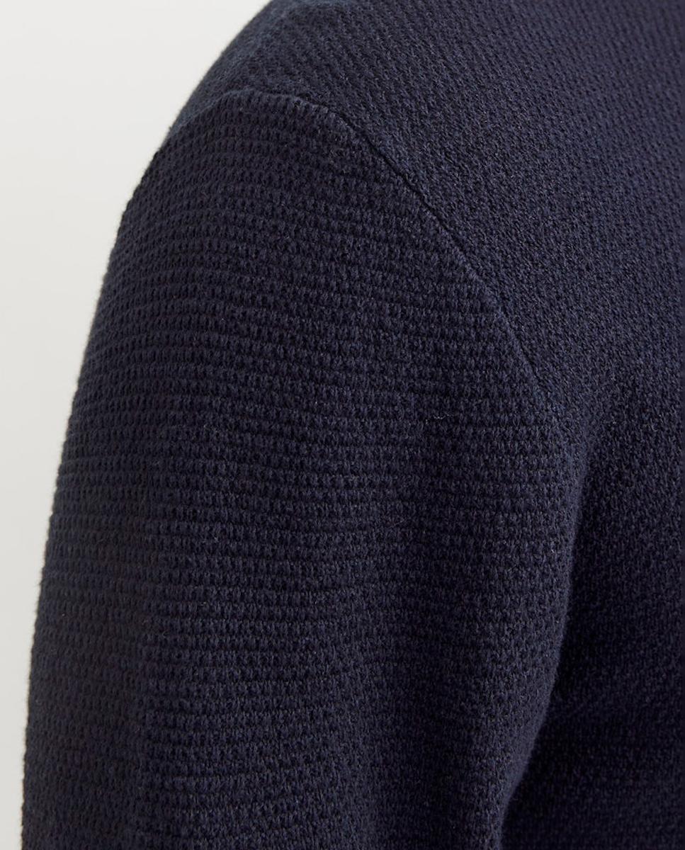 Camisola de Malha de Manga Comprida e Corte Relaxed Azul-marinho-3