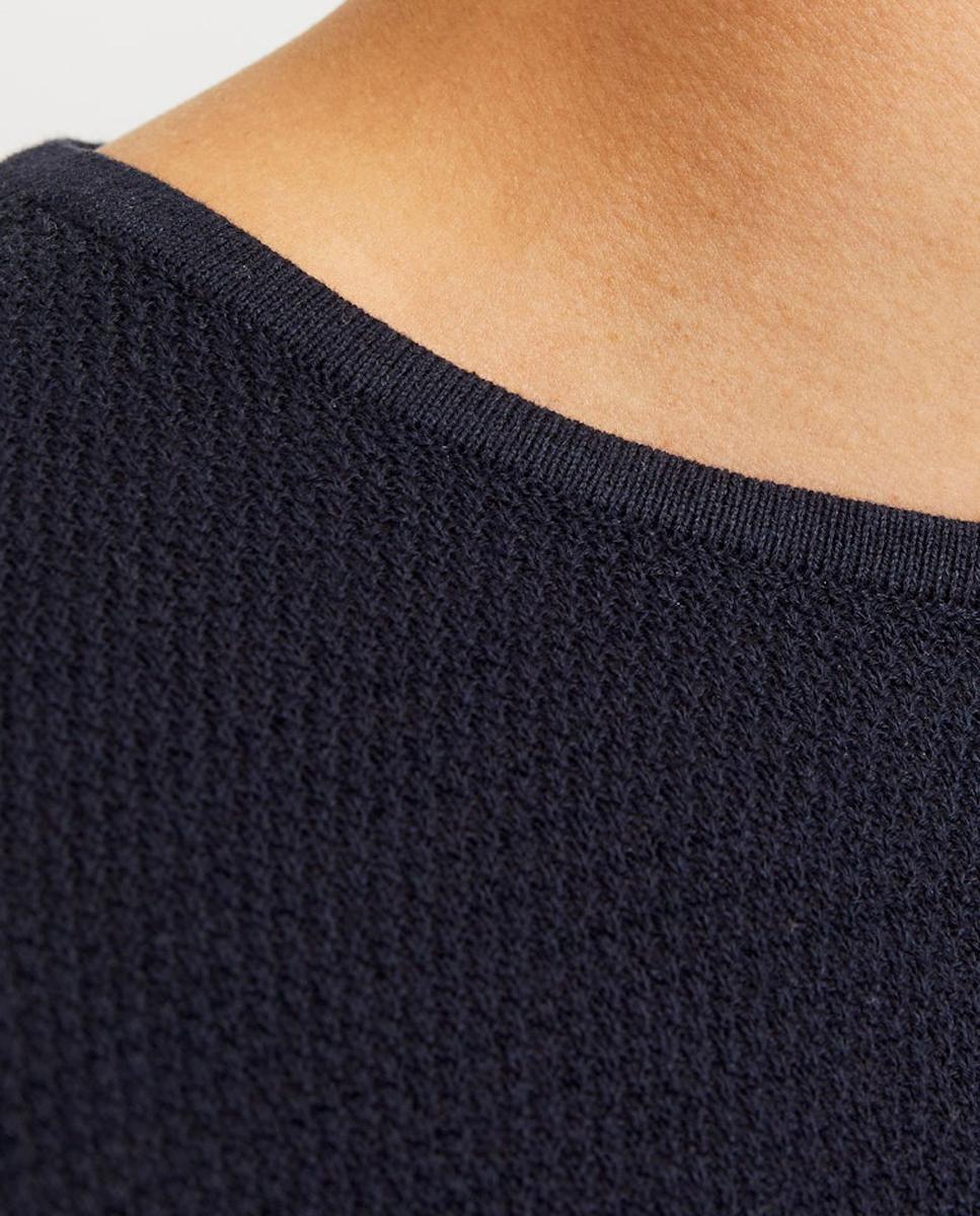 Camisola de Malha de Manga Comprida e Corte Relaxed Azul-marinho-4