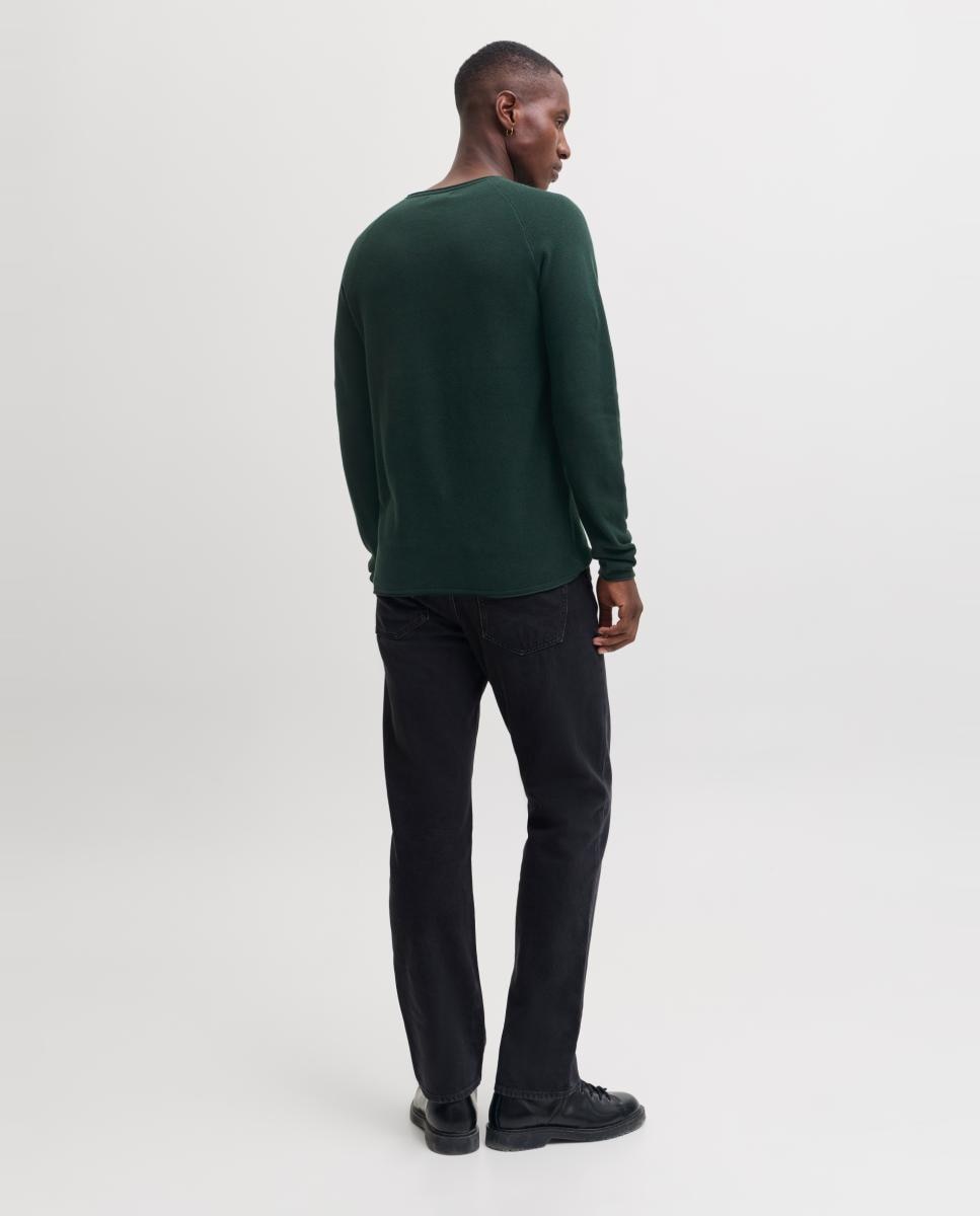 Jersey de hombre azul marino con cuello caja - Jack & Jones - Verde oscuro Verde oscuro-2