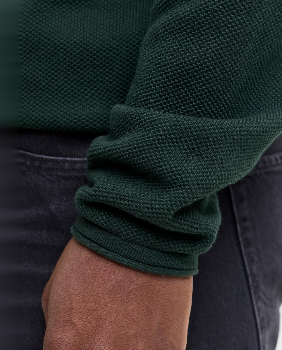 Jersey de hombre azul marino con cuello caja - Jack & Jones - Verde oscuro Verde oscuro-5